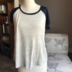 J. Crew navy and grey tee size M
